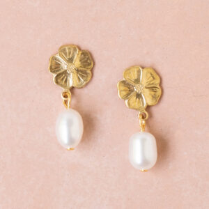 Flower and Pearl Studs